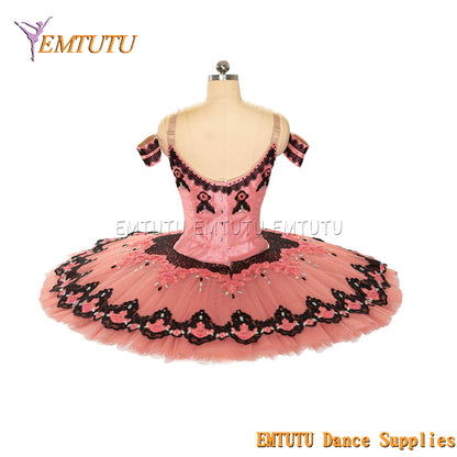 EM1456 EMTUTU Women Girls Professional Ballet Tutu Black Red Ballet Pancake Tutu Performance Classical Ballet Tutu