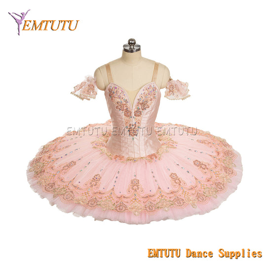 EM1458 EMTUTU Women Girls Professional Ballet Tutu Pink Ballet Pancake Tutu Performance Classical Ballet Tutu