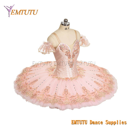 EM1458 EMTUTU Women Girls Professional Ballet Tutu Pink Ballet Pancake Tutu Performance Classical Ballet Tutu