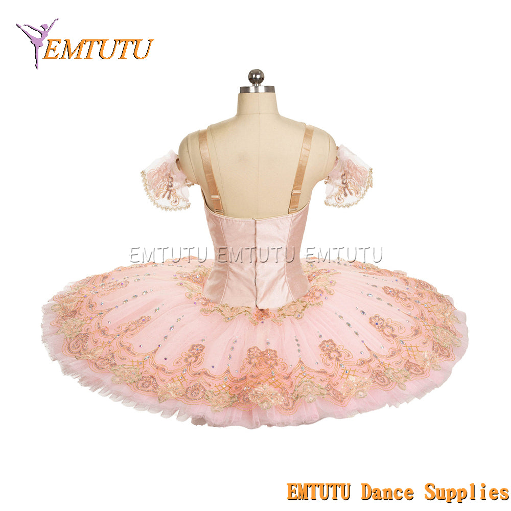 EM1458 EMTUTU Women Girls Professional Ballet Tutu Pink Ballet Pancake Tutu Performance Classical Ballet Tutu