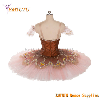 EM1459 EMTUTU Women Girls Professional Ballet Tutu Pink Ballet Pancake Tutu Performance Classical Ballet Tutu