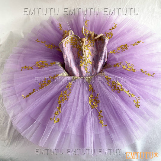 EMAB2002 EMTUTU Professional Ballet Tutu Costume Purple Women Girls Custom Made Ballet Stage Pancake Tutus Dress