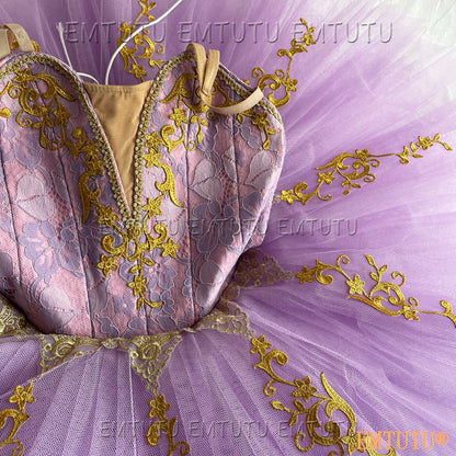 EMAB2002 EMTUTU Professional Ballet Tutu Costume Purple Women Girls Custom Made Ballet Stage Pancake Tutus Dress