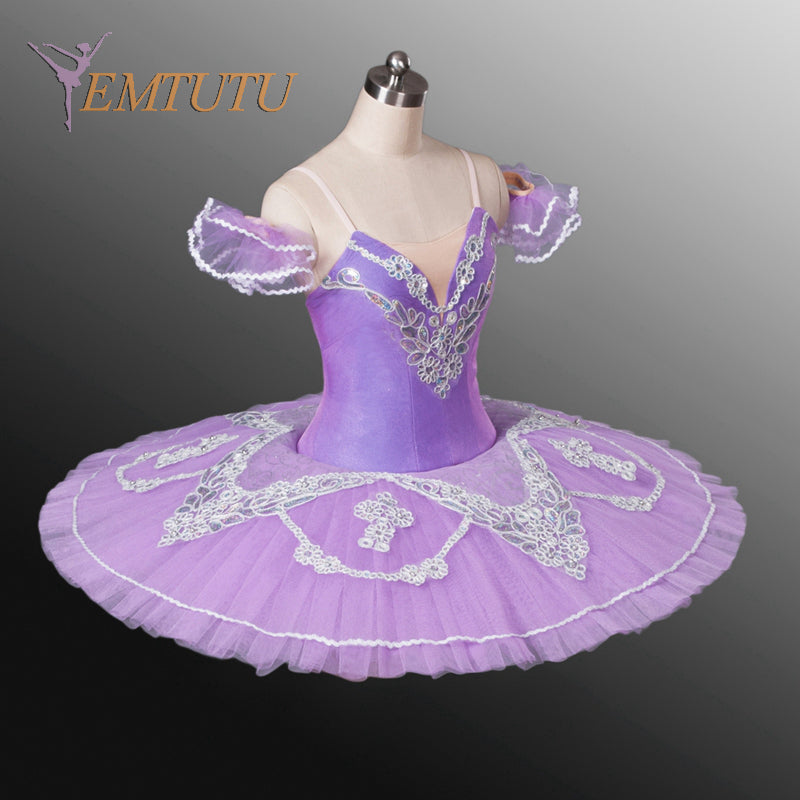 EM1046A EMTUTU Pink Silver Adult Professional Ballet Tutu Snow Queen Pancake Performance Ballet Tutus Nutcracker Ballet Stage Costume Women