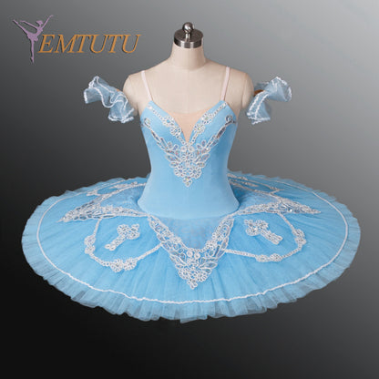 EM1046A EMTUTU Pink Silver Adult Professional Ballet Tutu Snow Queen Pancake Performance Ballet Tutus Nutcracker Ballet Stage Costume Women