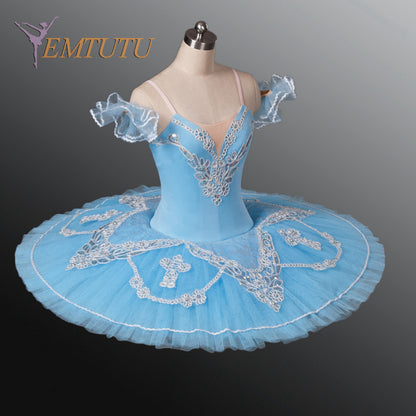 EM1046A EMTUTU Pink Silver Adult Professional Ballet Tutu Snow Queen Pancake Performance Ballet Tutus Nutcracker Ballet Stage Costume Women