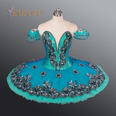 EM1055 EMTUTU Women professional ballet tutu Green Tutus competition ballerina ballet stage costume Concert Performance pancake tutus
