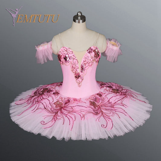 EM1084 EMTUTU Adult Professional Ballet Tutu Peach Pink Sugar Plum Fairy Ballet Stage Costume Nutcracker Competition Performance Tutus
