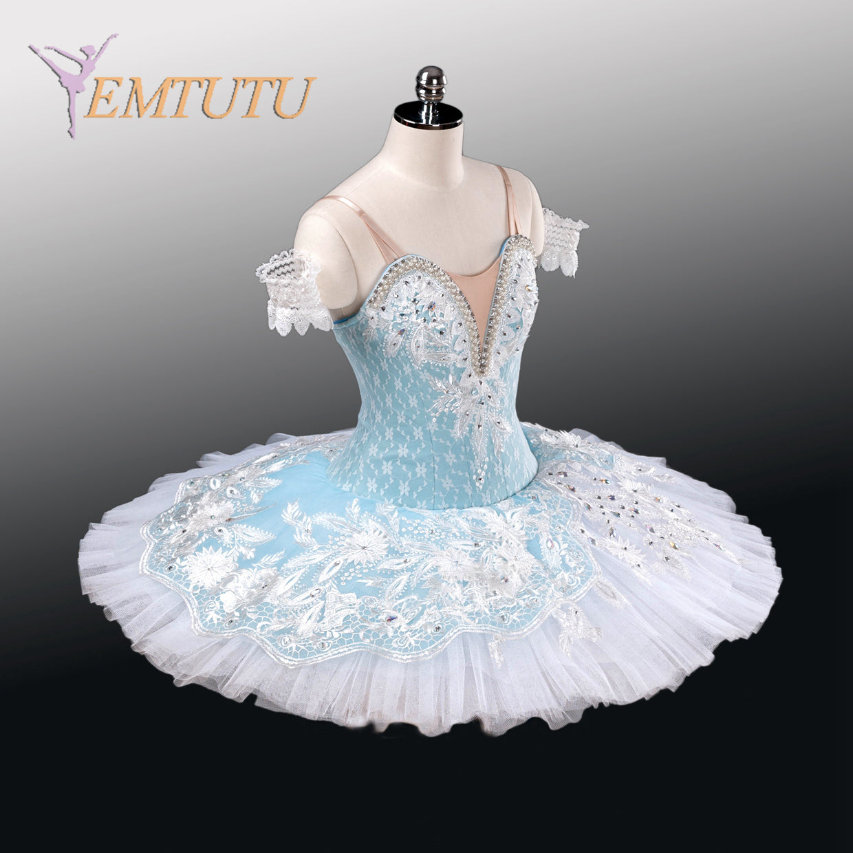 EM1254 EMTUTU Adult Professional Ballet Tutu Blue White Nutcracker Performance Pancake Tutus Ballet Stage Costume Women