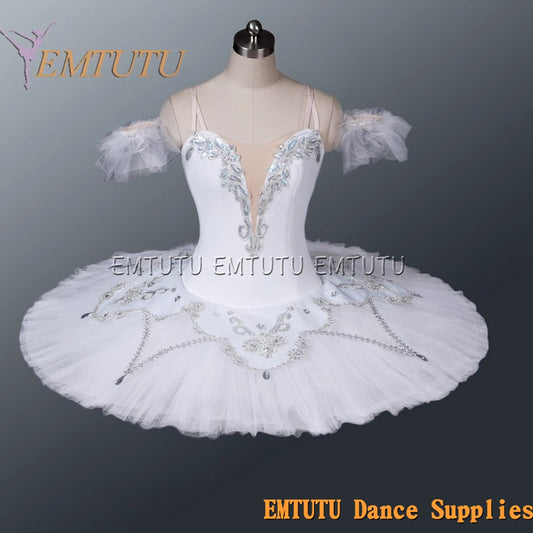 EM1115 EMTUTU Adult professional ballet tutu White tutu pancake performance tutus ballet stage costume women girls