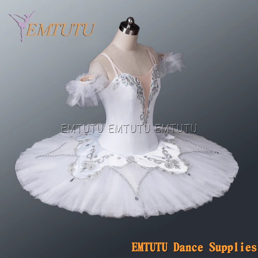 EM1115 EMTUTU Adult professional ballet tutu White tutu pancake performance tutus ballet stage costume women girls