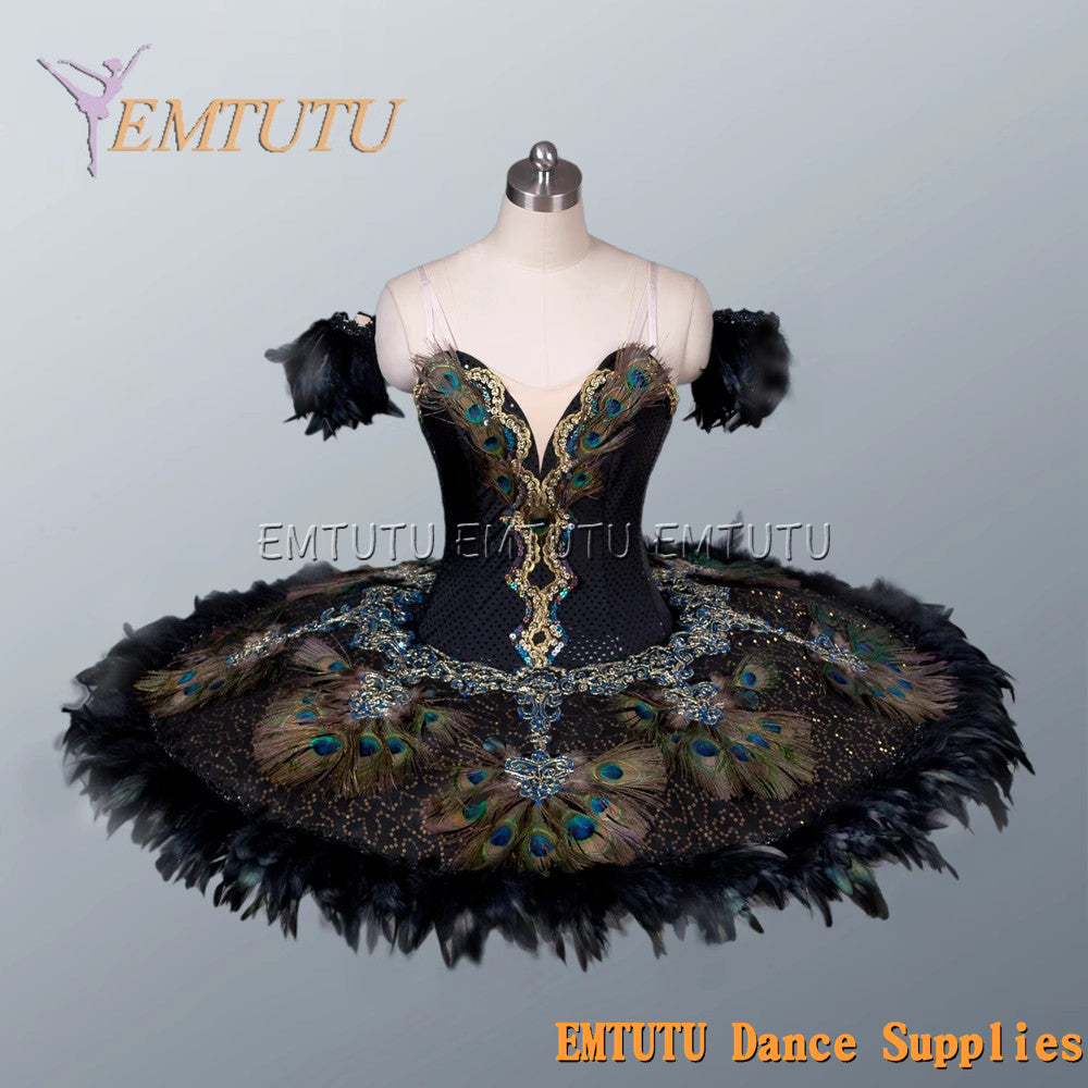 EM1115 EMTUTU Adult professional ballet tutu Black tutu pancake performance tutus ballet stage costume women girls