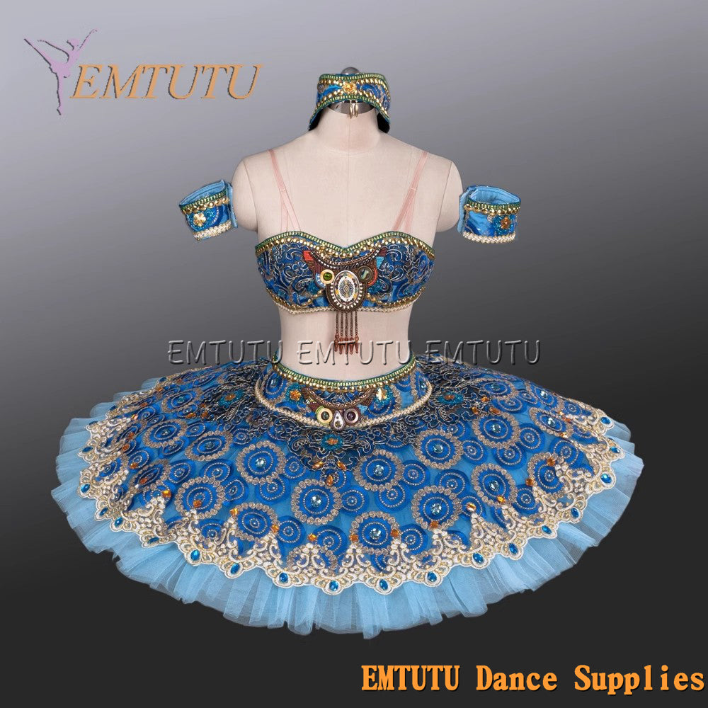 EM1119 EMTUTU Adult professional ballet tutu Blue tutu pancake performance tutus ballet stage costume women girls