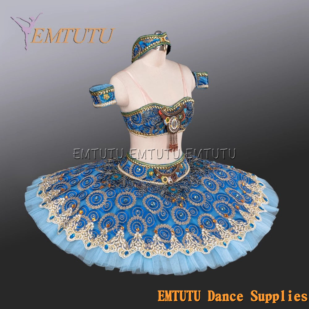 EM1119 EMTUTU Adult professional ballet tutu Blue tutu pancake performance tutus ballet stage costume women girls
