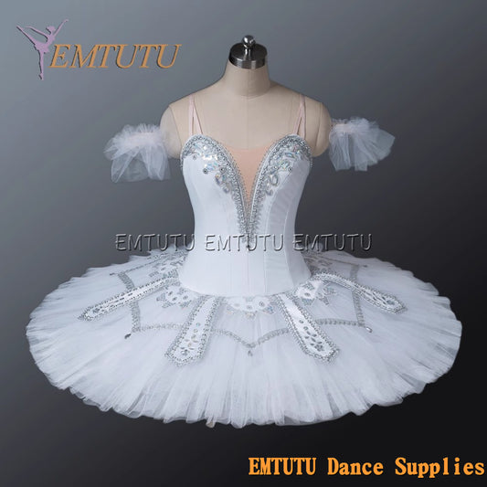 EM1128 EMTUTU Adult professional ballet tutu White tutu pancake performance tutus ballet stage costume women girls