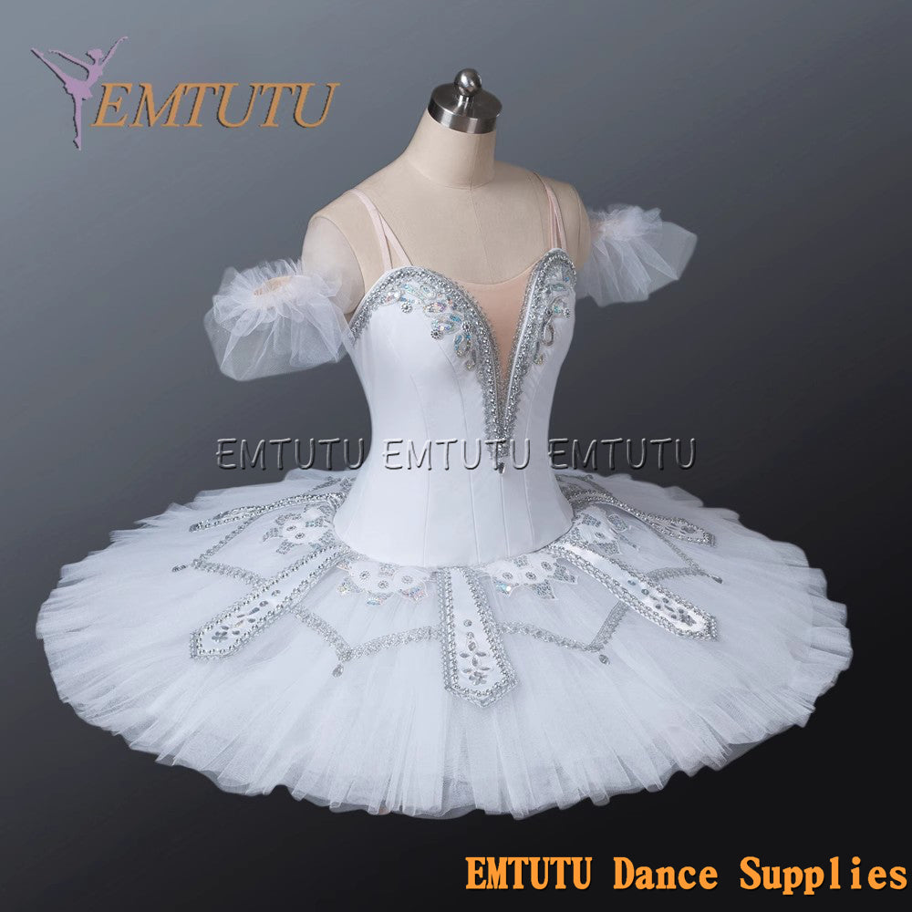 EM1128 EMTUTU Adult professional ballet tutu White tutu pancake performance tutus ballet stage costume women girls