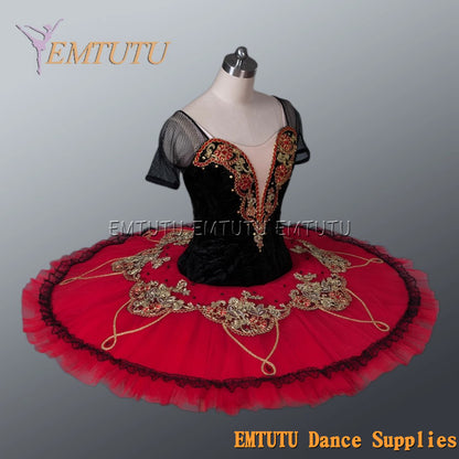 EM1134 EMTUTU Adult professional ballet tutu Red and Black tutu pancake performance tutus ballet stage costume women girls