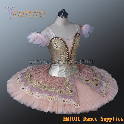 EM1136 EMTUTU Adult professional ballet tutu Gold tutu pancake performance tutus ballet stage costume women girls