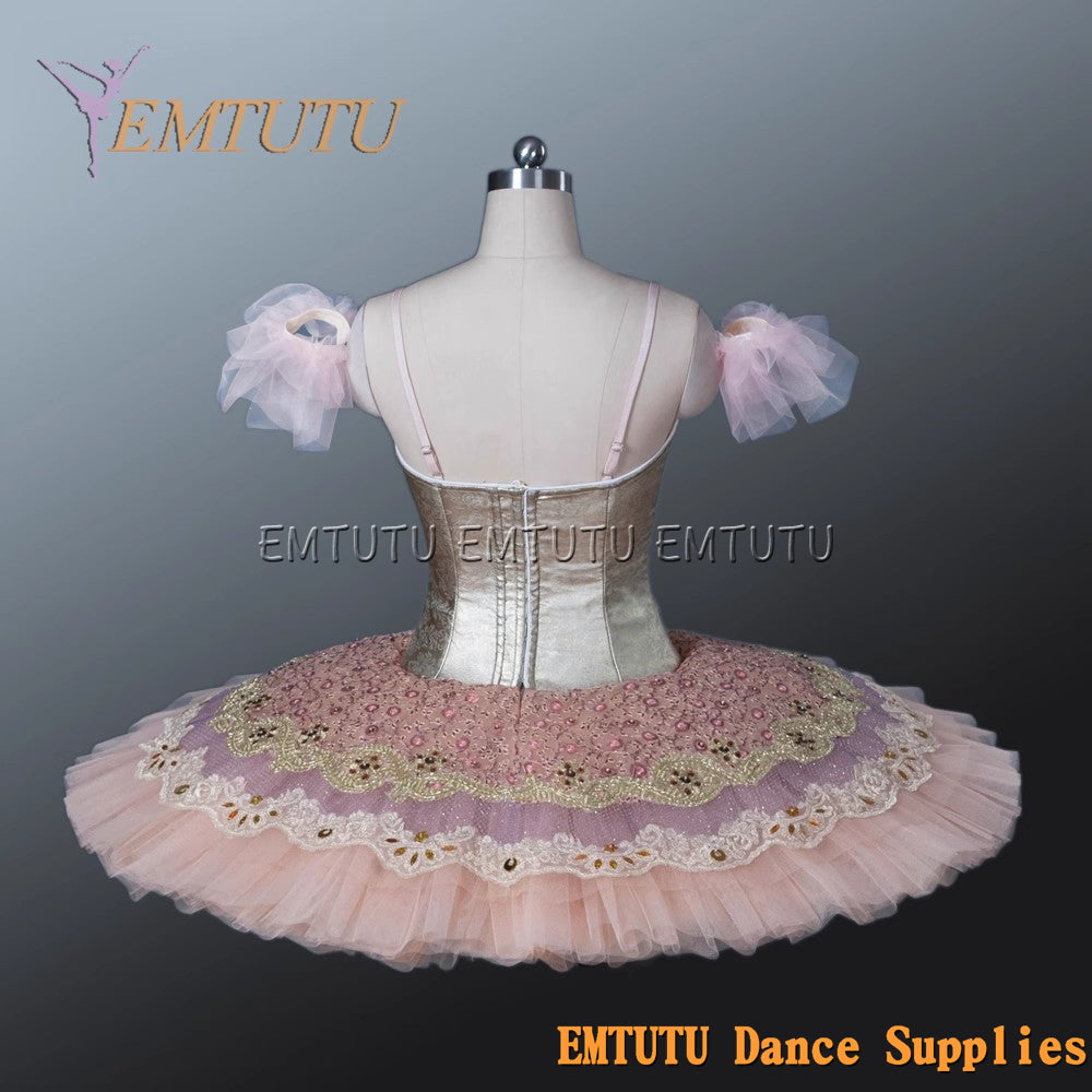 EM1136 EMTUTU Adult professional ballet tutu Gold tutu pancake performance tutus ballet stage costume women girls