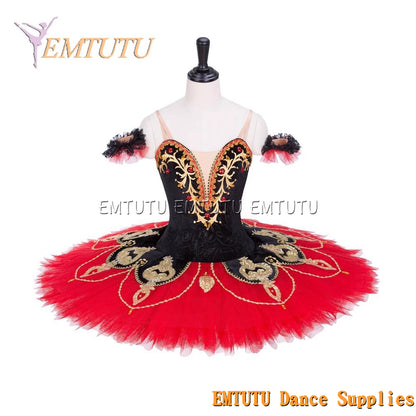 EM1137A EMTUTU Adult professional ballet tutu Red and Black tutu pancake performance tutus ballet stage costume women girls