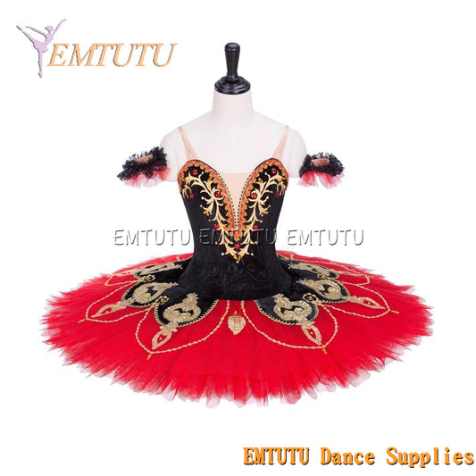 EM1137A EMTUTU Adult professional ballet tutu Red and Black tutu pancake performance tutus ballet stage costume women girls