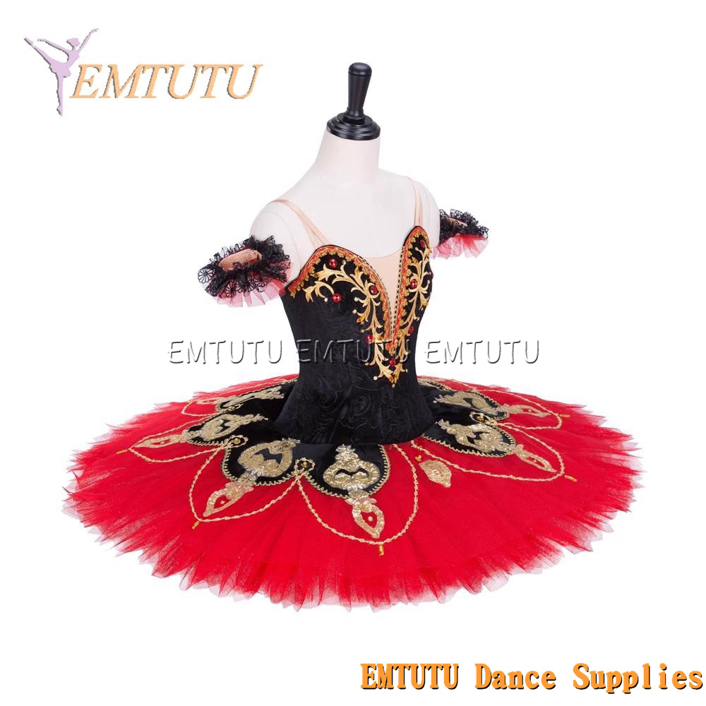 EM1137A EMTUTU Adult professional ballet tutu Red and Black tutu pancake performance tutus ballet stage costume women girls