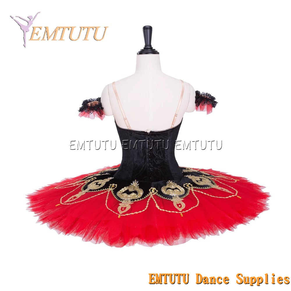 EM1137A EMTUTU Adult professional ballet tutu Red and Black tutu pancake performance tutus ballet stage costume women girls
