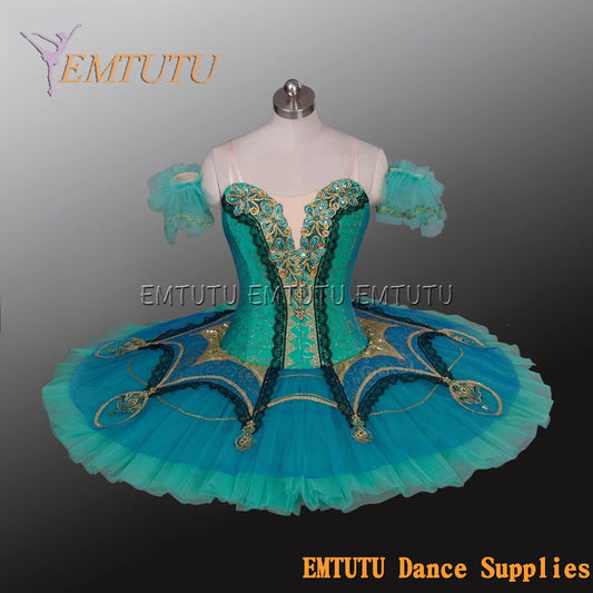 EM1149 EMTUTU Adult professional ballet tutu Green tutu pancake performance tutus ballet stage costume women girls