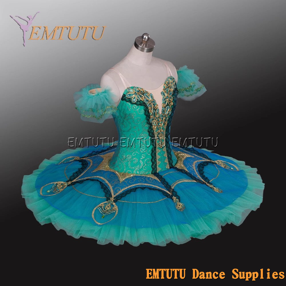 EM1149 EMTUTU Adult professional ballet tutu Green tutu pancake performance tutus ballet stage costume women girls