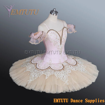 EM1158 EMTUTU Adult professional ballet tutu Gold tutu pancake performance tutus ballet stage costume women girls
