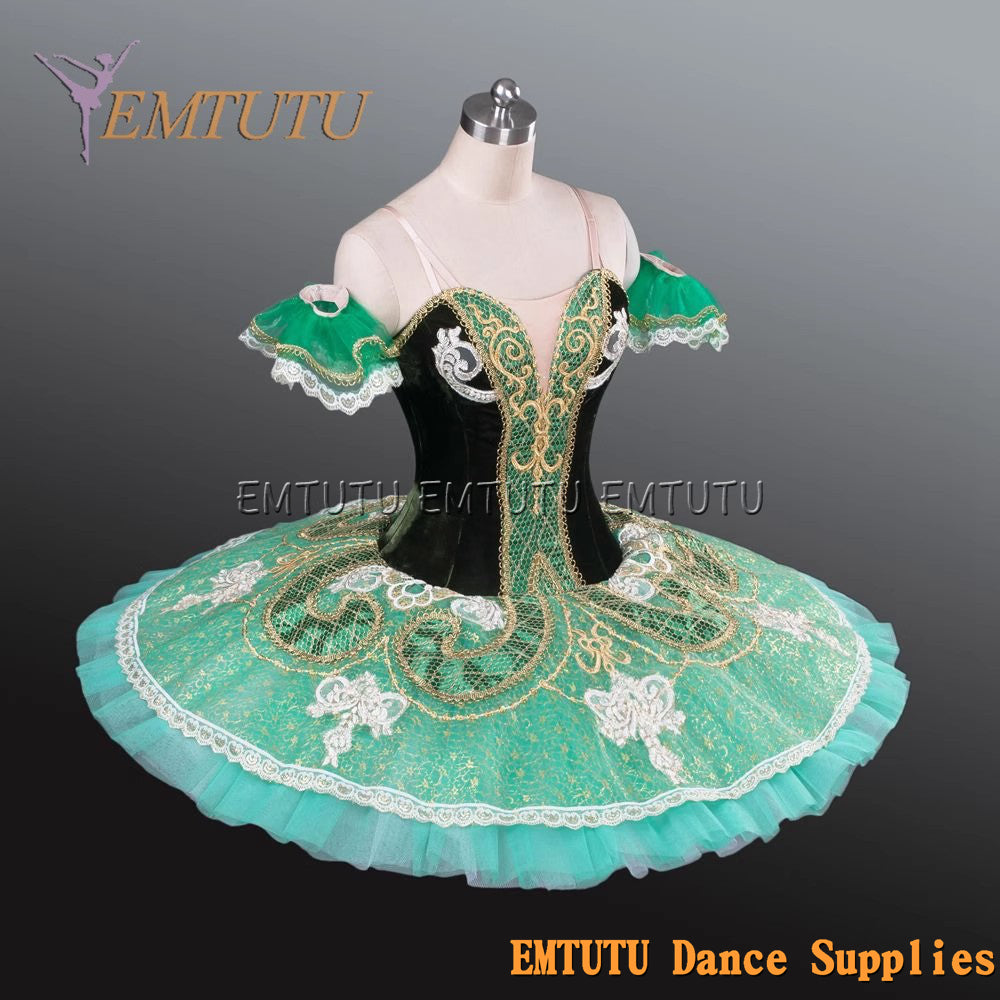 EM1189A EMTUTU Adult professional ballet tutu Green tutu pancake performance tutus ballet stage costume women girls