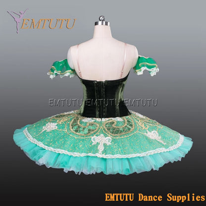 EM1189A EMTUTU Adult professional ballet tutu Green tutu pancake performance tutus ballet stage costume women girls