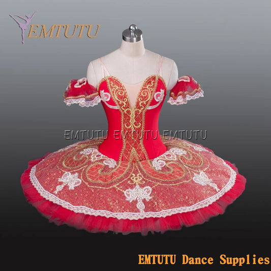 EM1189B EMTUTU Adult professional ballet tutu Red tutu pancake performance tutus ballet stage costume women girls