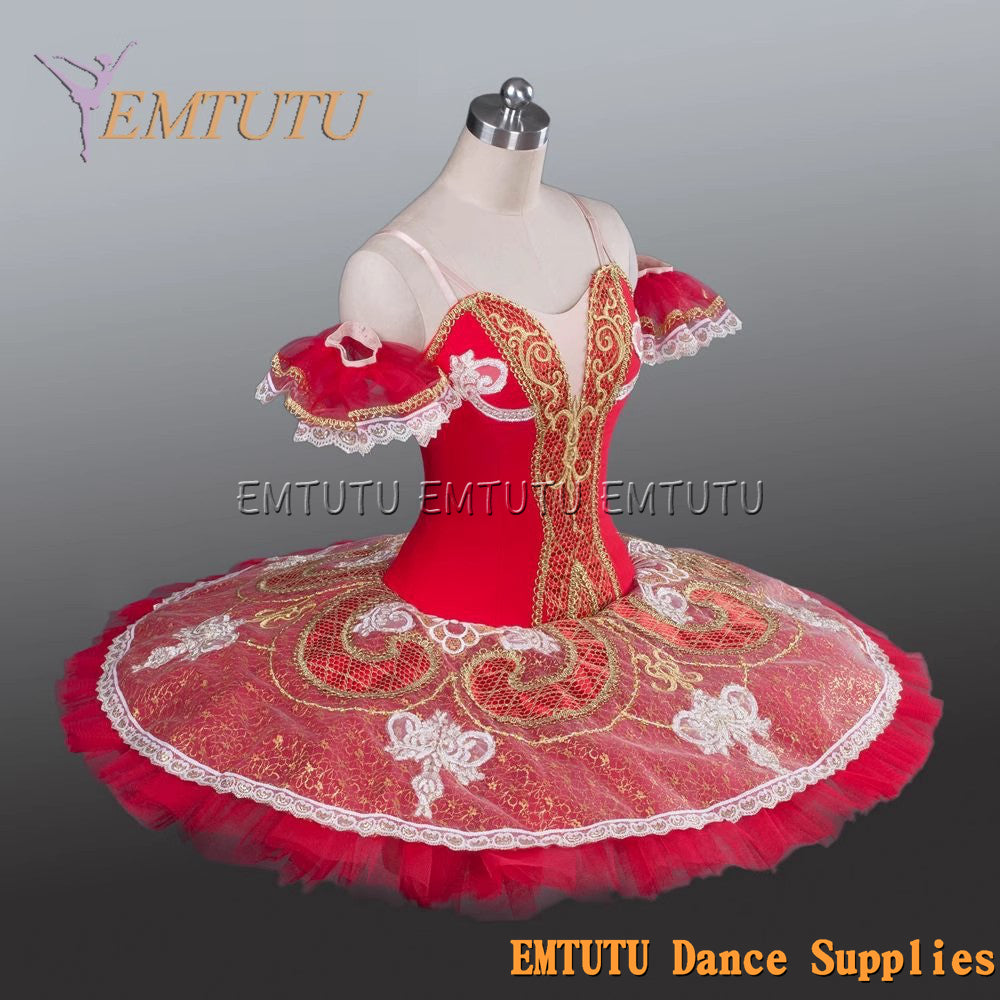 EM1189B EMTUTU Adult professional ballet tutu Red tutu pancake performance tutus ballet stage costume women girls