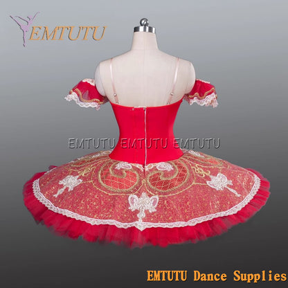 EM1189B EMTUTU Adult professional ballet tutu Red tutu pancake performance tutus ballet stage costume women girls