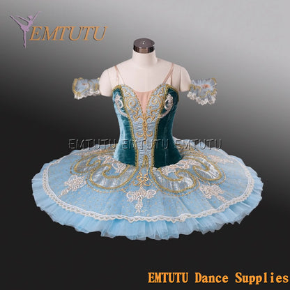 EM1189E EMTUTU Adult professional ballet tutu Blue tutu pancake performance tutus ballet stage costume women girls