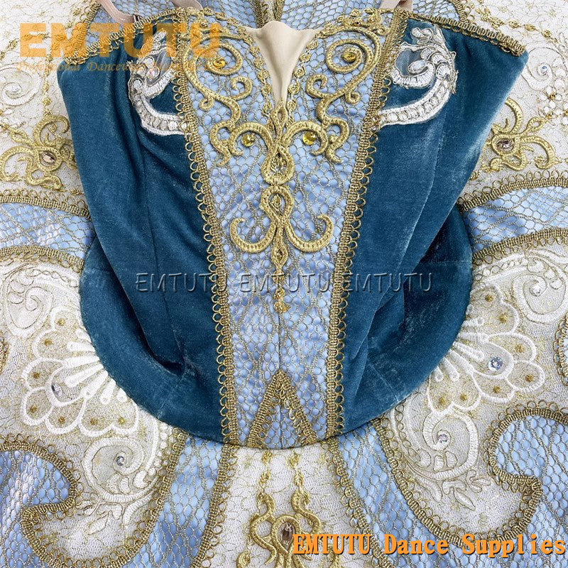 EM1189E EMTUTU Adult professional ballet tutu Blue tutu pancake performance tutus ballet stage costume women girls