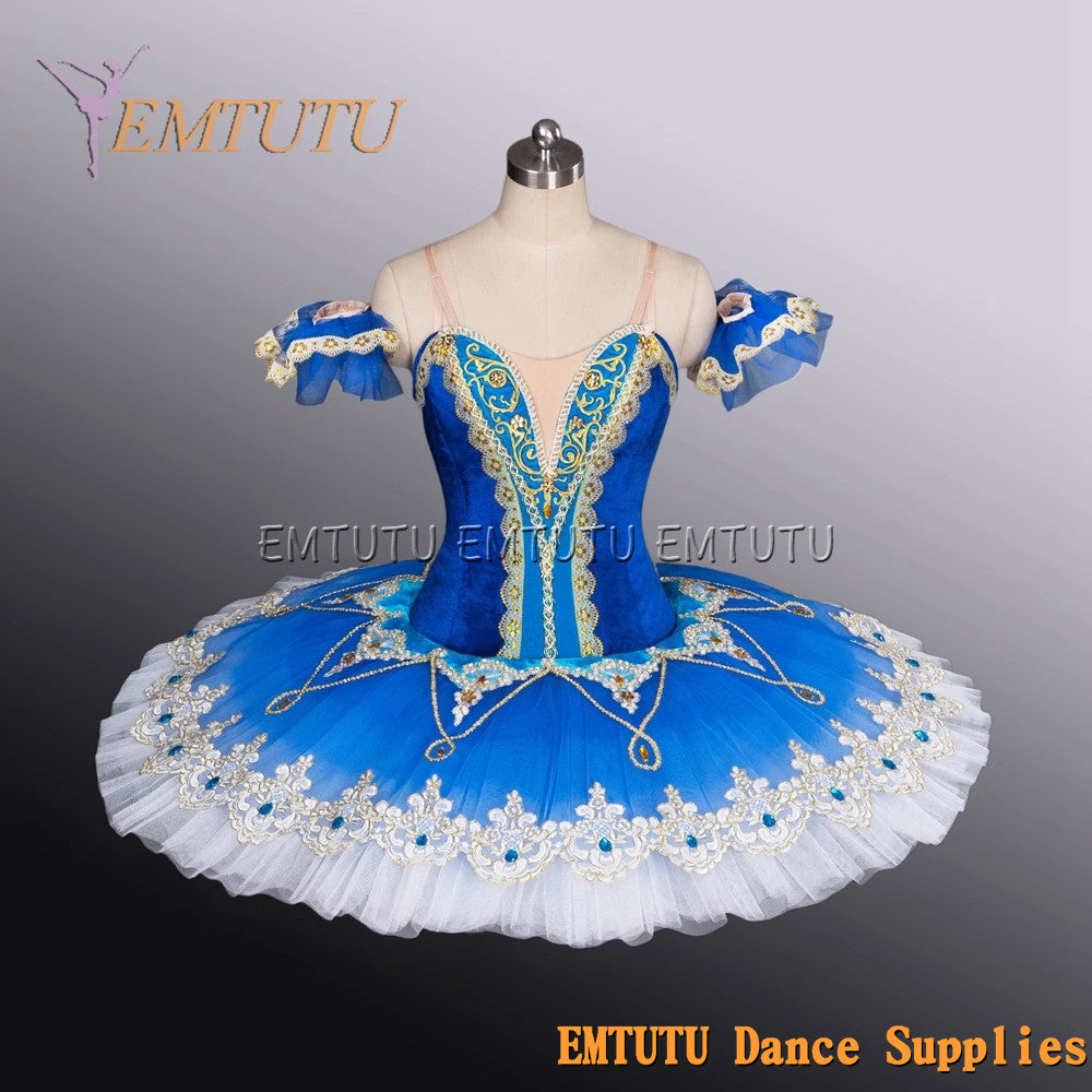EM1189E EMTUTU Adult professional ballet tutu Blue tutu pancake performance tutus ballet stage costume women girls