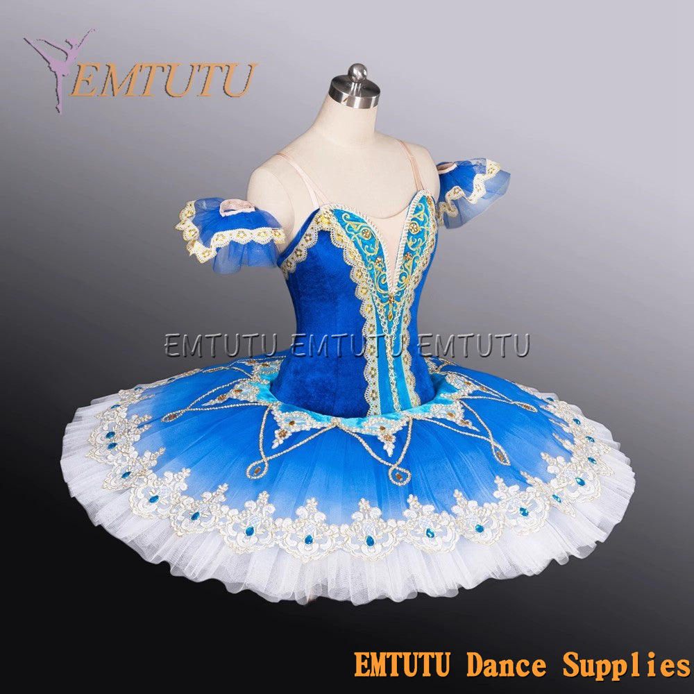 EM1189E EMTUTU Adult professional ballet tutu Blue tutu pancake performance tutus ballet stage costume women girls