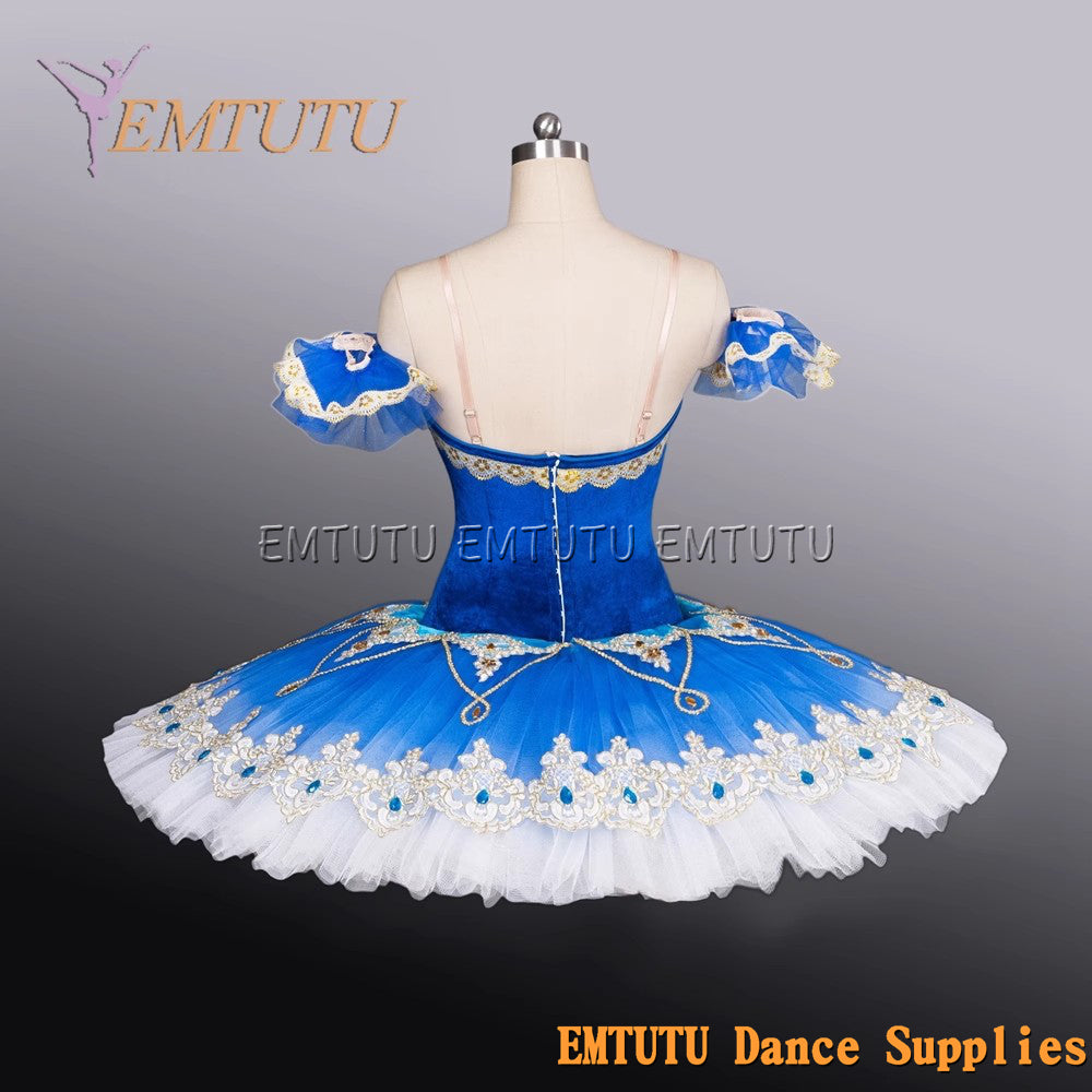 EM1189E EMTUTU Adult professional ballet tutu Blue tutu pancake performance tutus ballet stage costume women girls
