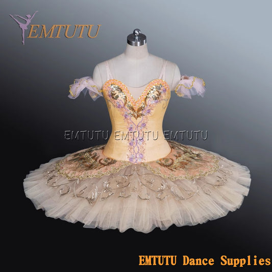 EM1192 EMTUTU Adult professional ballet tutu Glod tutu pancake performance tutus ballet stage costume women girls