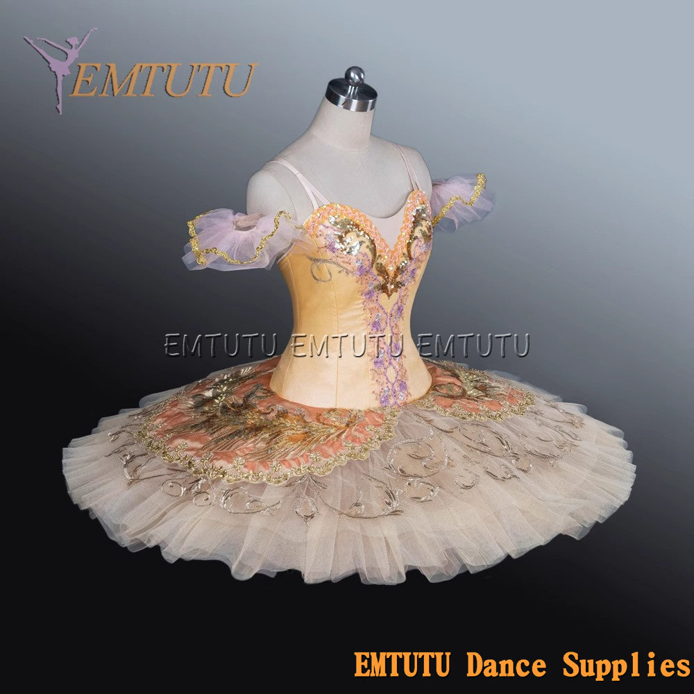 EM1192 EMTUTU Adult professional ballet tutu Glod tutu pancake performance tutus ballet stage costume women girls