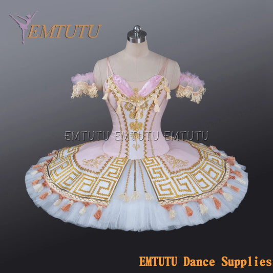 EM1211 EMTUTU Adult professional ballet tutu Gold and Black tutu pancake performance tutus ballet stage costume women girls