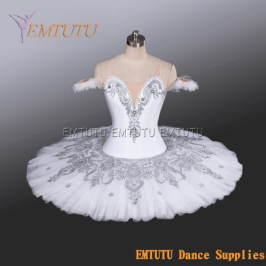 EM1224 EMTUTU Adult professional ballet tutu White tutu pancake performance tutus ballet stage costume women girls