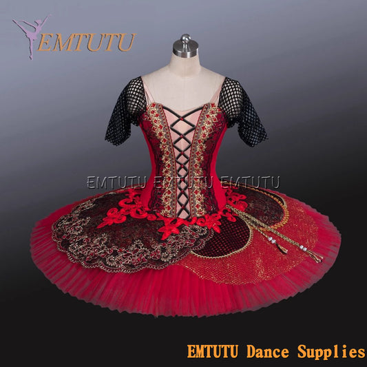 EM1225 EMTUTU Adult professional ballet tutu Red and Black tutu pancake performance tutus ballet stage costume women girls