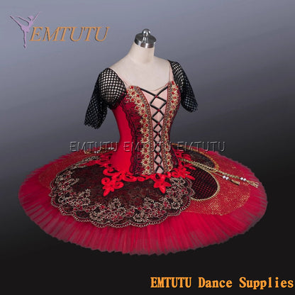 EM1225 EMTUTU Adult professional ballet tutu Red and Black tutu pancake performance tutus ballet stage costume women girls