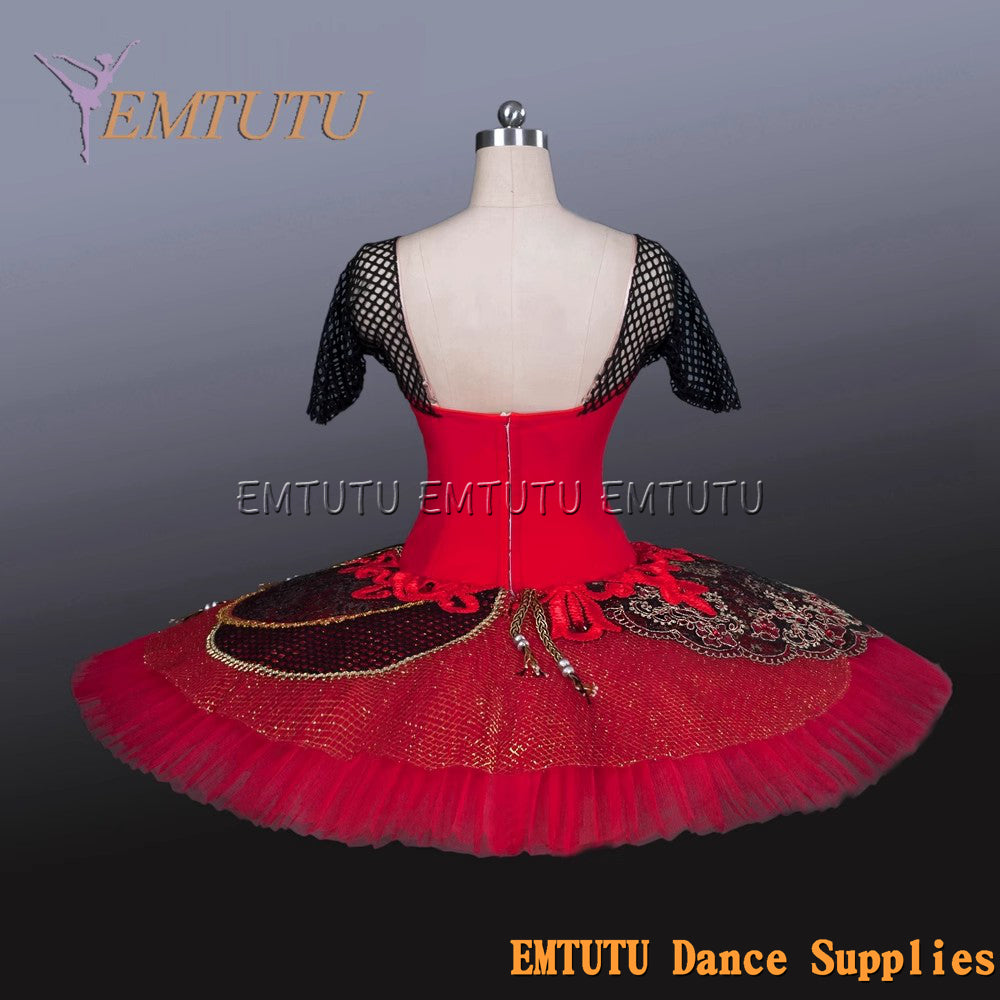 EM1225 EMTUTU Adult professional ballet tutu Red and Black tutu pancake performance tutus ballet stage costume women girls