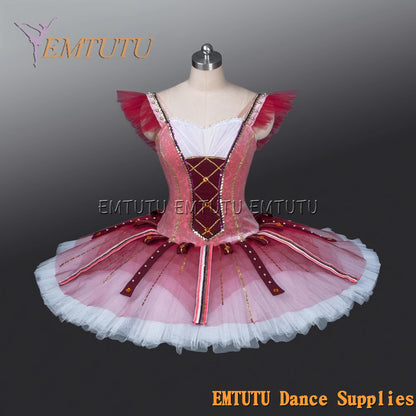 EM1228 EMTUTU Adult professional ballet tutu Red tutu pancake performance tutus ballet stage costume women girls