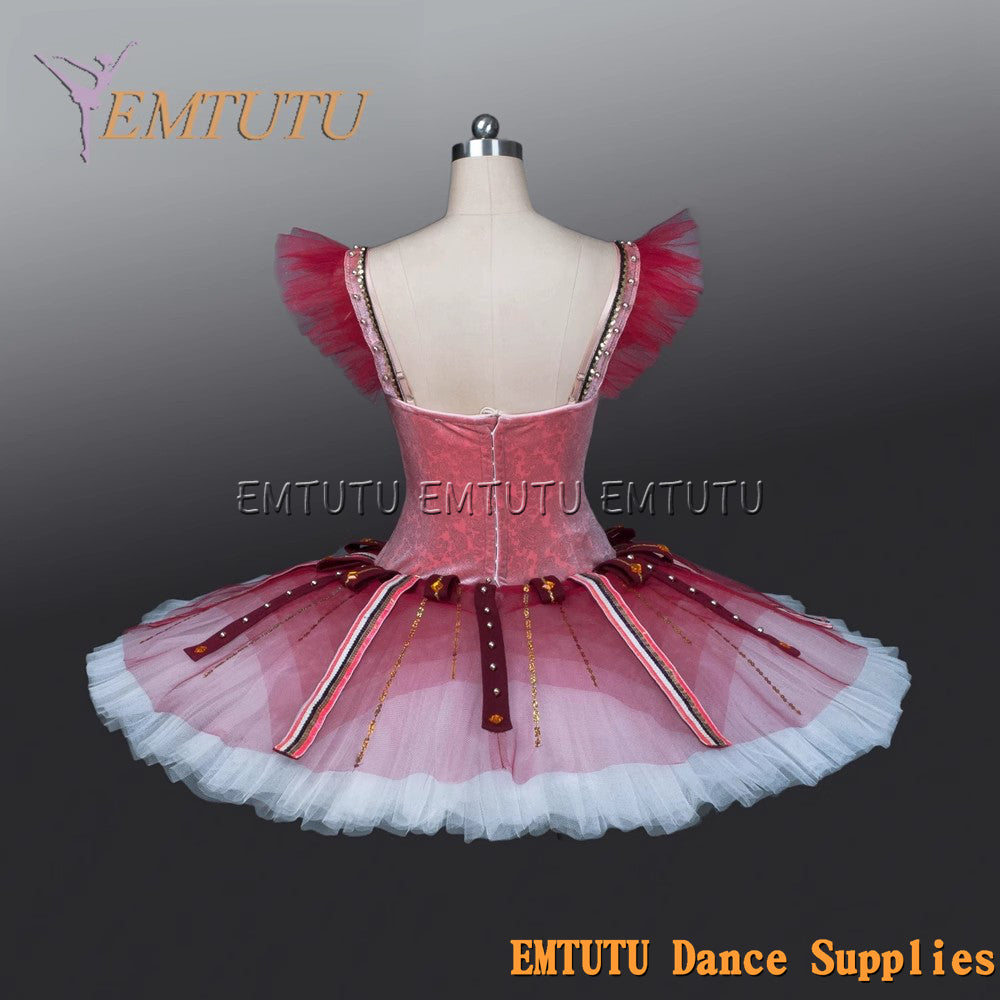 EM1228 EMTUTU Adult professional ballet tutu Red tutu pancake performance tutus ballet stage costume women girls