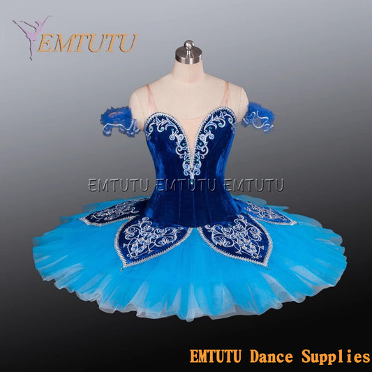 EM1234 EMTUTU Adult professional ballet tutu Blue tutu pancake performance tutus ballet stage costume women girls